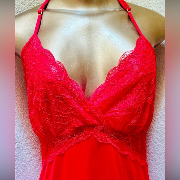 I.N.C. Lace long nightgown “L” Red Love MEW ! - Picture 6 of 13